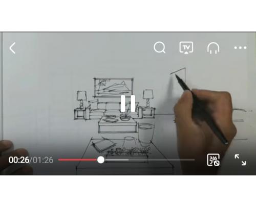 设计师的室内设计草图手绘过程 ，艺术手绘案例