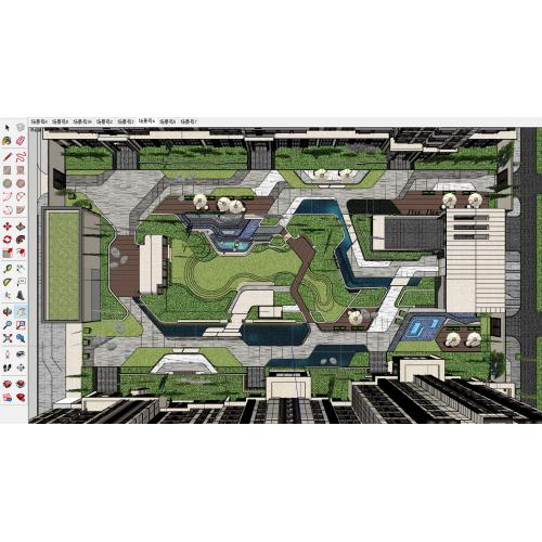 现代住区模型SKU，灵活多变、紧凑型庭院带水景，园林住宅精品设计，现代小区园林精品设计，庭院设计