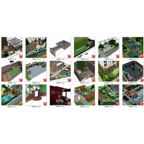 03-18个精品园林庭院设计模型，SKU模型，精品园林庭院设计案例，园林景观设计案例，SKU模型附缩略图
